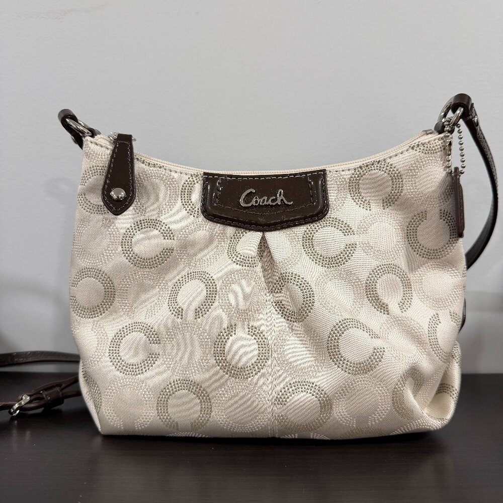 Coach Crossbody Signature Jacquard with Patent Leather Accents